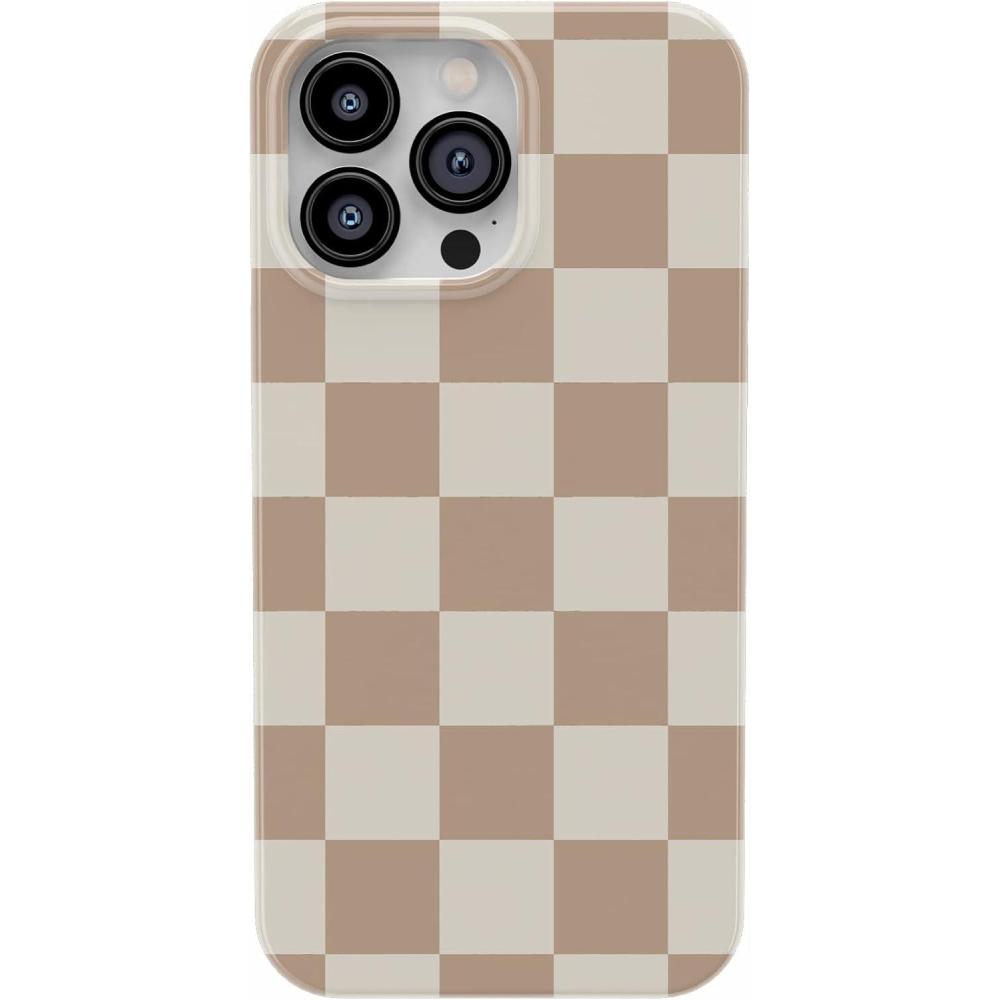 imageCasely iPhone 13 Pro Max Case  Field of Flowers  Pastel Floral  Compatible with MagSafe  Classic Ultra Slim DesignFit Check  Neutral Checkerboard Checkered