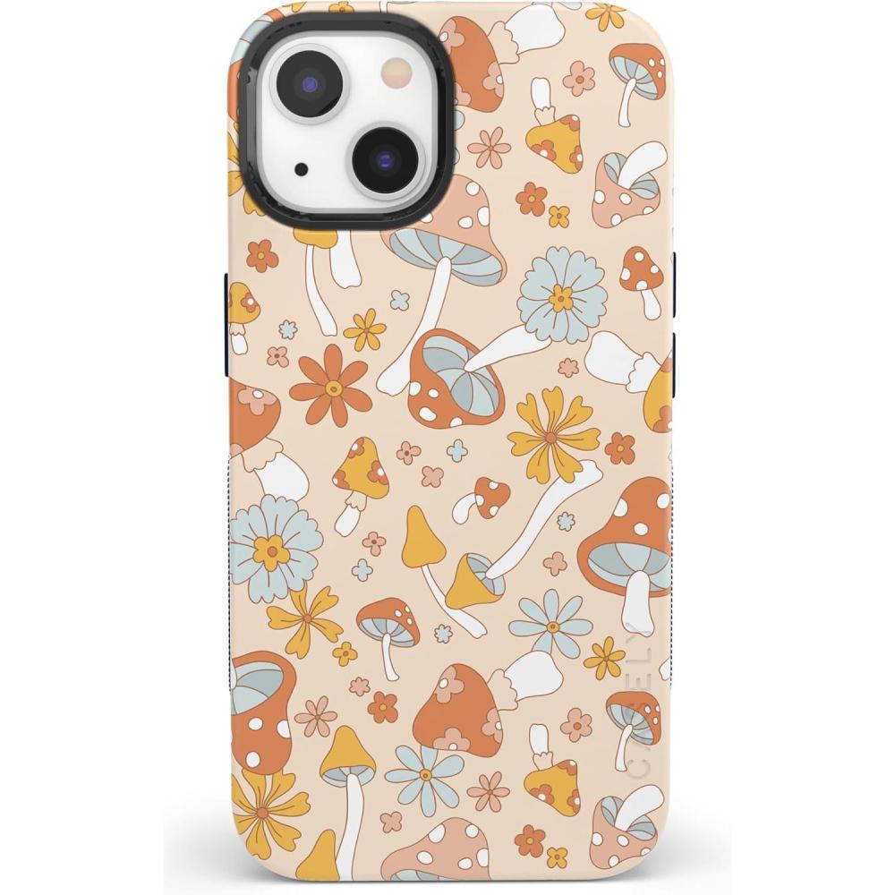 imageCasely iPhone 14 Case  Blue Awakening  Van Gogh Almond Blossom  Compatible with MagSafe  Bold Protective DesignMushroom Magic  Retro Floral Case