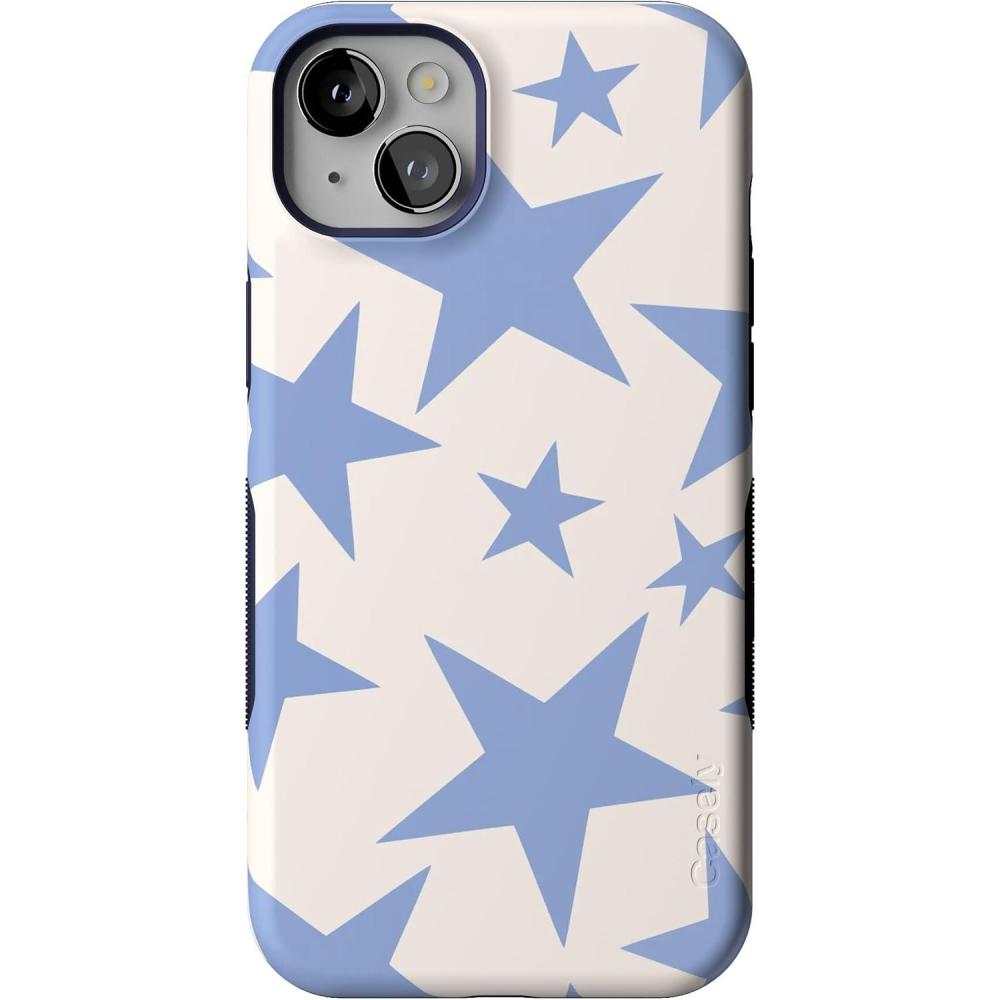imageCasely iPhone 14 Plus Case  Cowgirl Canyon  FashionPass x Casely  Bold Protective Case Design  Compatible with MagSafeStars Align  Blue  White Stars