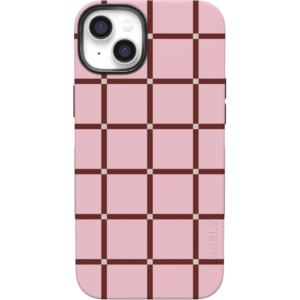 imageCasely iPhone 14 Plus Case  Cowgirl Canyon  FashionPass x Casely  Bold Protective Case Design  Compatible with MagSafeUptown Gridlock  Pink Checkerboard