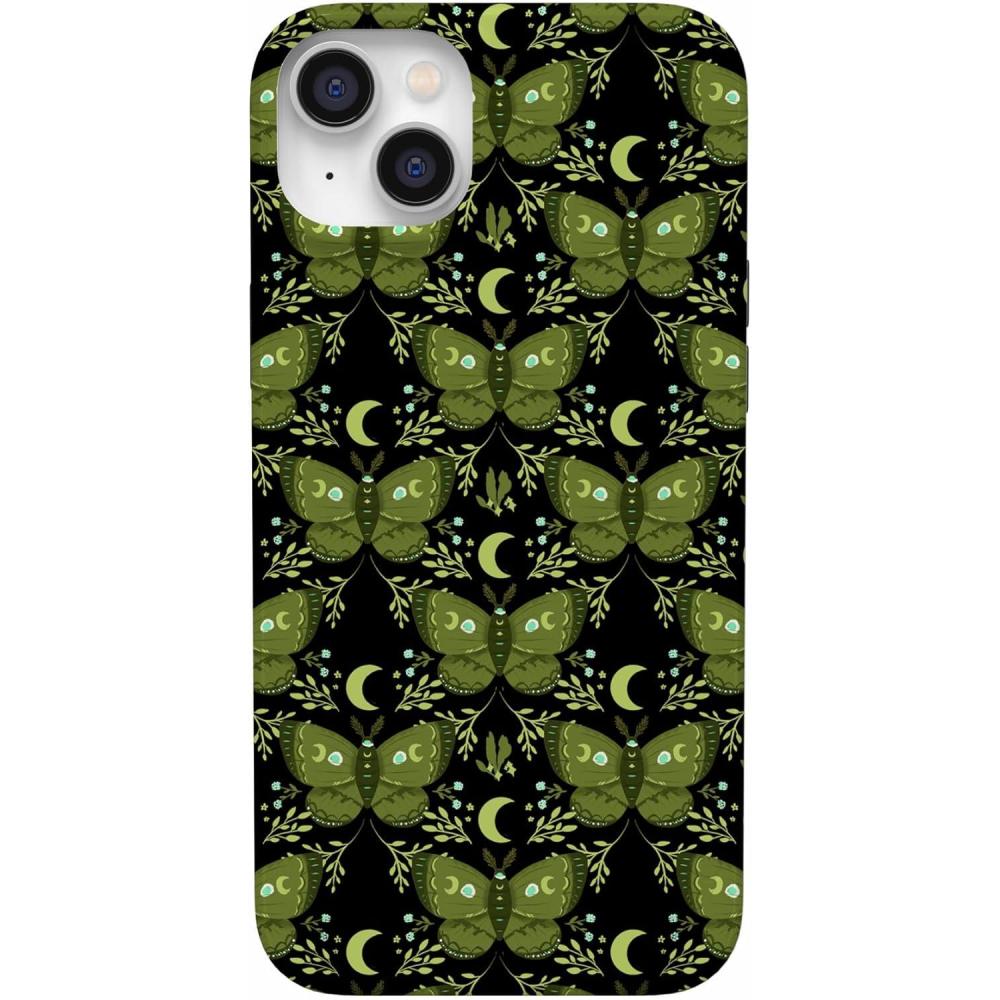 imageCasely iPhone 14 Plus Case  Palermo  Dippin Daisys Italian Coast  Compatible with MagSafeMystic Moths  Green Twilight