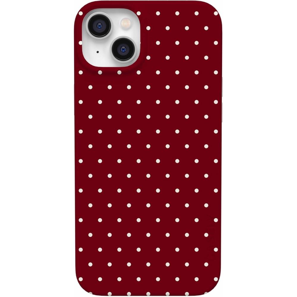 imageCasely iPhone 14 Plus Case  Palermo  Dippin Daisys Italian Coast  Compatible with MagSafeOn the Dot  Maroon Polka Dot
