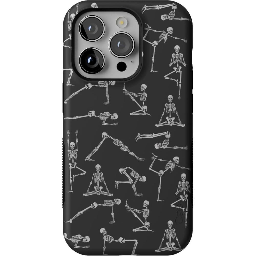 imageCasely iPhone 14 Pro Case  Opposites Attract  Day amp Night Mountains  Compatible with MagSafe  Bold Protective DesignCorpse Pose  Skeleton Yoga