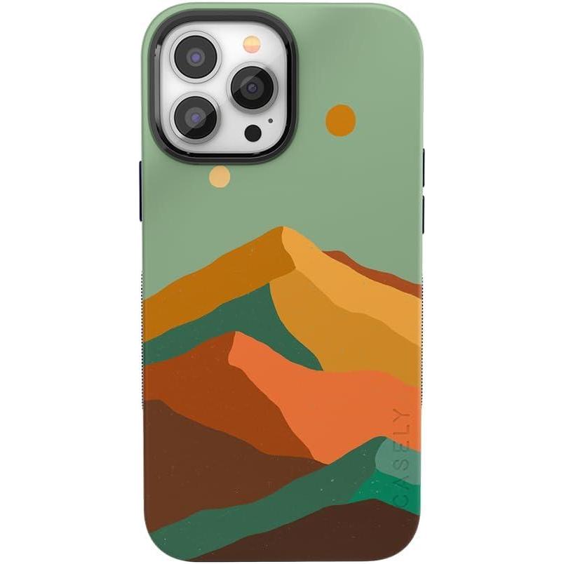 imageCasely iPhone 14 Pro Case  Opposites Attract  Day amp Night Mountains  Compatible with MagSafe  Bold Protective DesignEndless Peaks  Colorblock Mountain