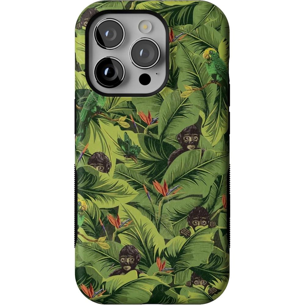 imageCasely iPhone 14 Pro Case  Opposites Attract  Day amp Night Mountains  Compatible with MagSafe  Bold Protective DesignFrida Kahlo  Sneaky Monkeys  Jungle Floral