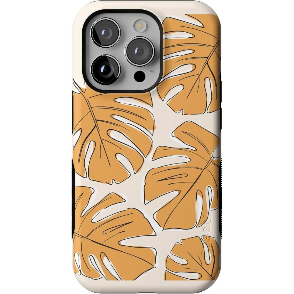 imageCasely iPhone 14 Pro Case  Opposites Attract  Day amp Night Mountains  Compatible with MagSafe  Bold Protective DesignIsland Time  Tropical Leaves Floral