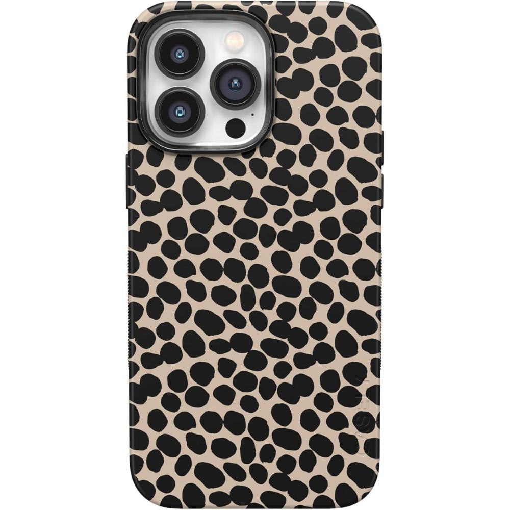 imageCasely iPhone 14 Pro Case  Opposites Attract  Day amp Night Mountains  Compatible with MagSafe  Bold Protective DesignLost in Spots  Cheetah Print