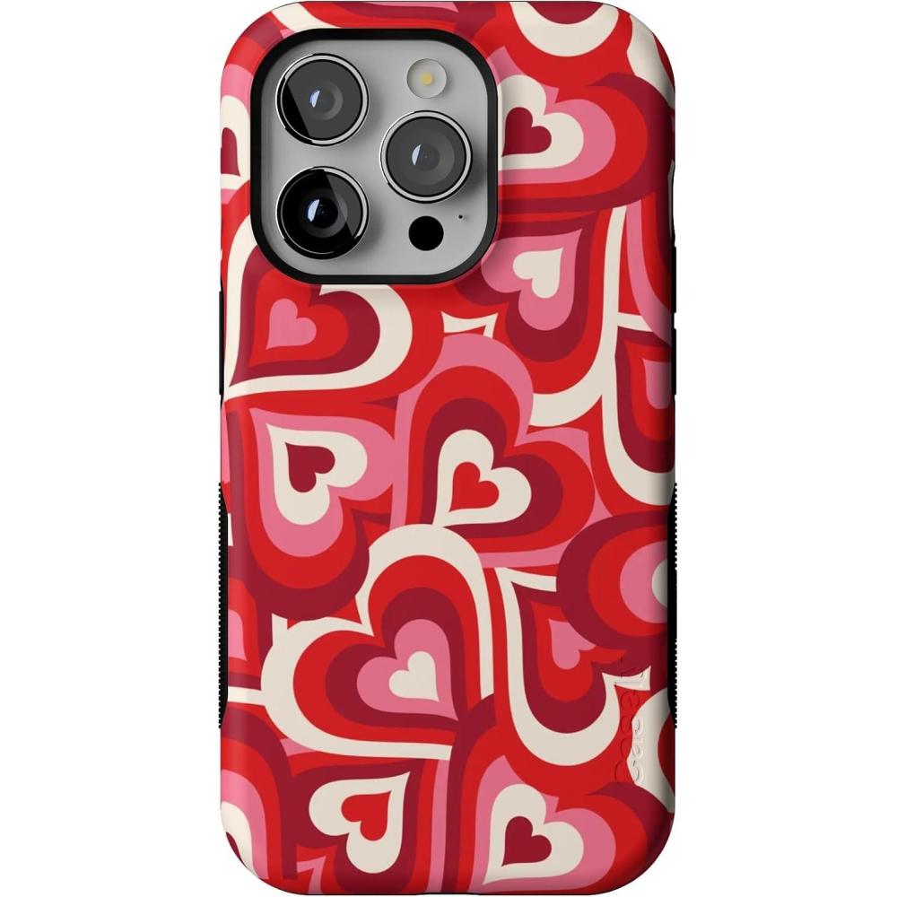 imageCasely iPhone 14 Pro Case  Opposites Attract  Day amp Night Mountains  Compatible with MagSafe  Bold Protective DesignLove Song Remix  Ombre Hearts