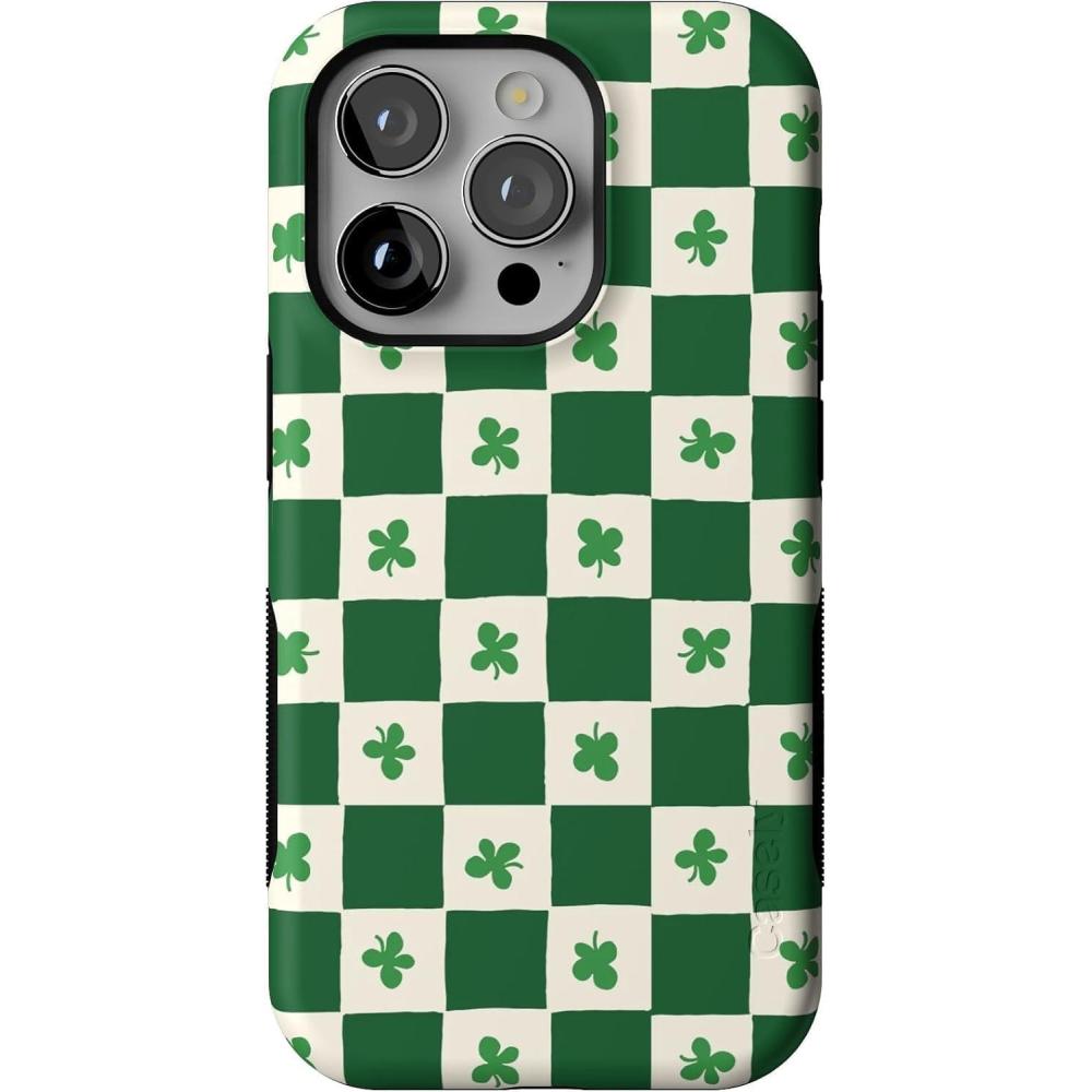 imageCasely iPhone 14 Pro Case  Opposites Attract  Day amp Night Mountains  Compatible with MagSafe  Bold Protective DesignLucky You  Shamrock