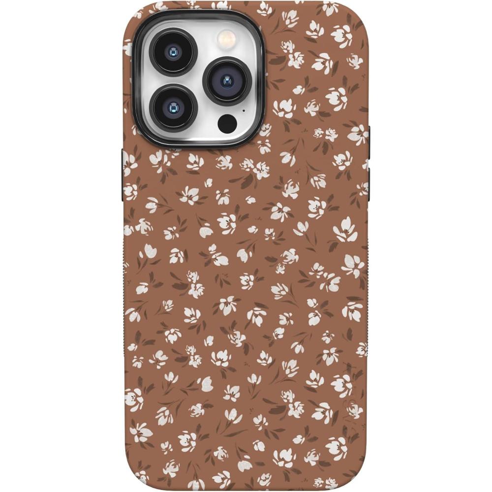 imageCasely iPhone 14 Pro Case  Opposites Attract  Day amp Night Mountains  Compatible with MagSafe  Bold Protective DesignMocha Meadow  Tiny Flowers