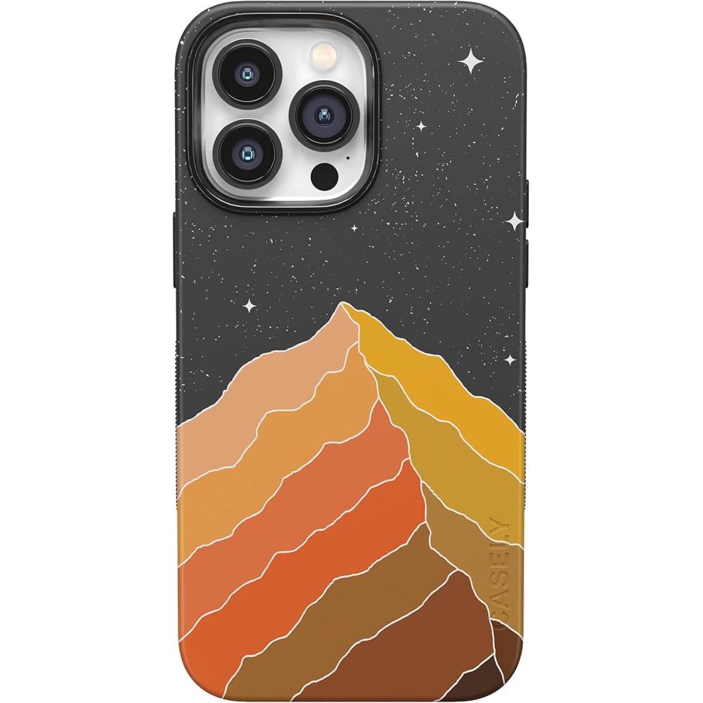 imageCasely iPhone 14 Pro Case  Opposites Attract  Day amp Night Mountains  Compatible with MagSafe  Bold Protective DesignNight Skies  Mountain Starlight