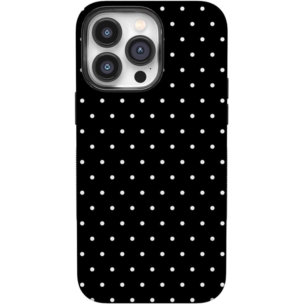 imageCasely iPhone 14 Pro Case  Opposites Attract  Day amp Night Mountains  Compatible with MagSafe  Bold Protective DesignOn the Dot  Black Polka Dot
