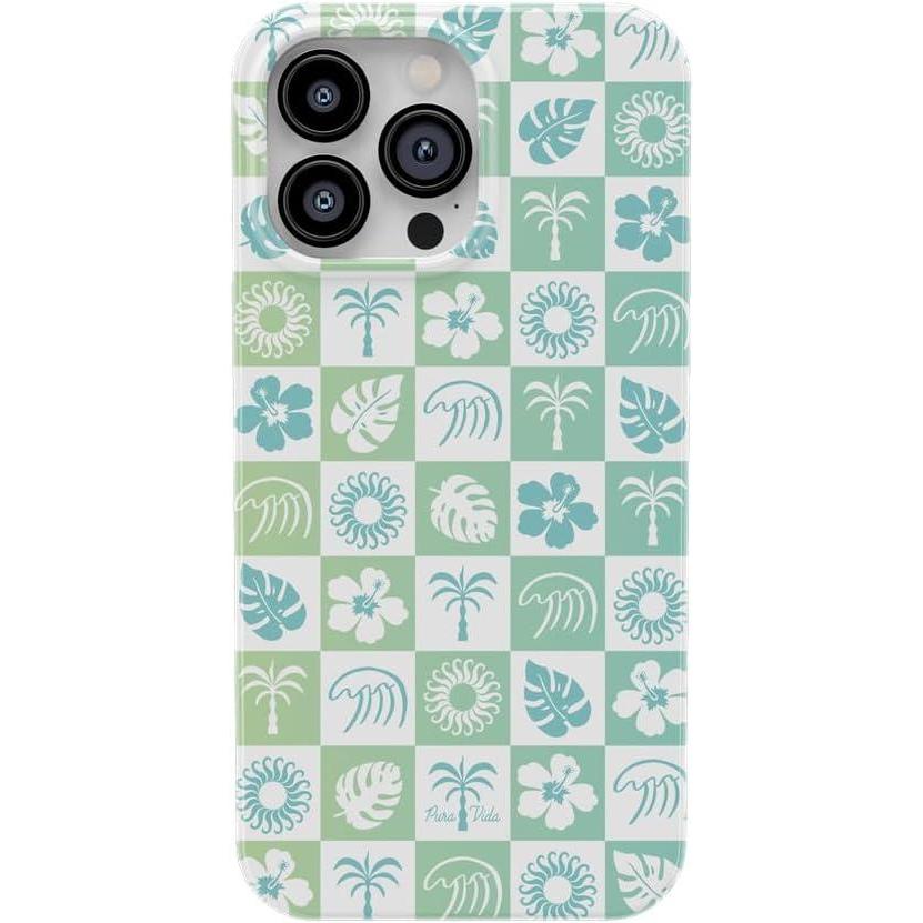 imageCasely iPhone 14 Pro Case  Sage Garden  Green Floral  Compatible with MagSafe  Classic UltraSlim Case DesignCoastal Checkers  Pura Vida