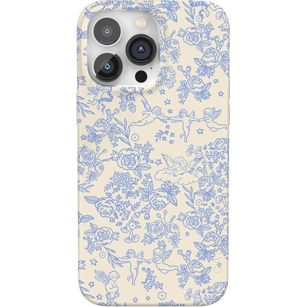 imageCasely iPhone 14 Pro Case  Sage Garden  Green Floral  Compatible with MagSafe  Classic UltraSlim Case DesignCupids Canvas  Periwinkle Floral