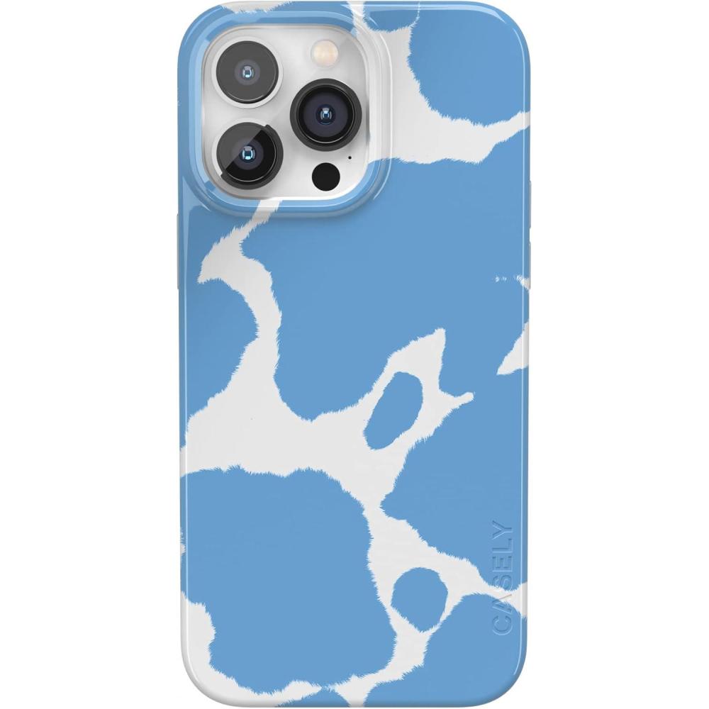 imageCasely iPhone 14 Pro Case  Sage Garden  Green Floral  Compatible with MagSafe  Classic UltraSlim Case DesignCurrent MOOd  Light Blue Cow Print