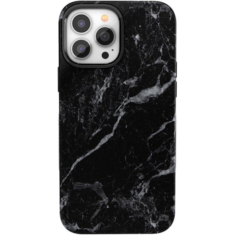 imageCasely iPhone 14 Pro Max Case  Nantucket Cottage  Blue Hydrangea  Compatible with MagSafe  Bold Protective DesignBlack Pearl Marble
