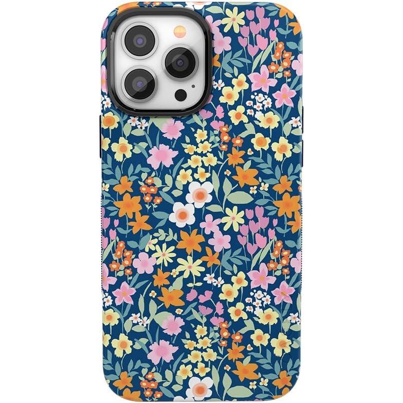 imageCasely iPhone 14 Pro Max Case  Nantucket Cottage  Blue Hydrangea  Compatible with MagSafe  Bold Protective DesignFull Bloom  Navy Floral