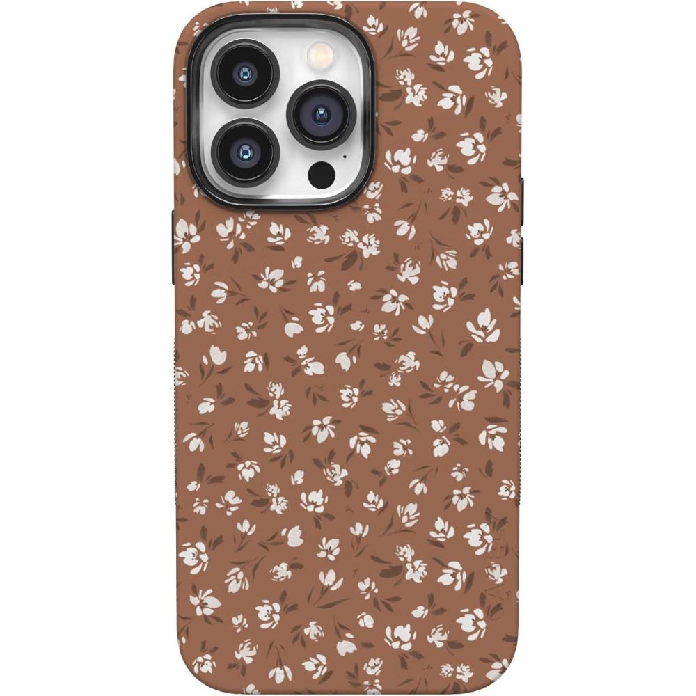 imageCasely iPhone 14 Pro Max Case  Nantucket Cottage  Blue Hydrangea  Compatible with MagSafe  Bold Protective DesignMocha Meadow  Tiny Flowers