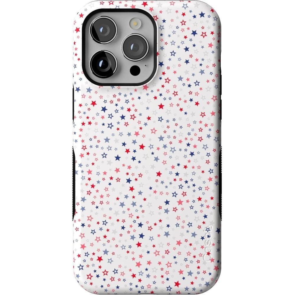 imageCasely iPhone 14 Pro Max Case  Nantucket Cottage  Blue Hydrangea  Compatible with MagSafe  Bold Protective DesignSeeing Stars  Red  White  Blue