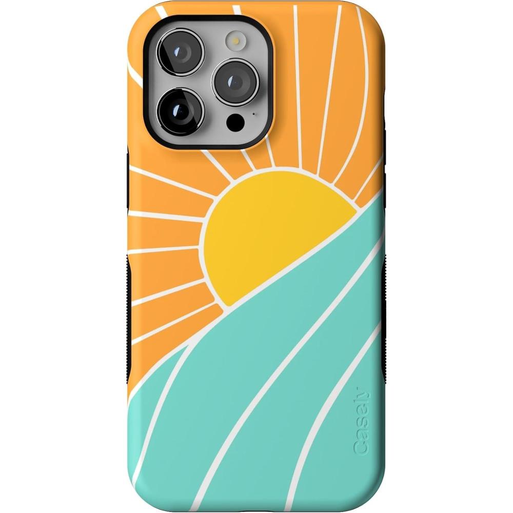 imageCasely iPhone 14 Pro Max Case  Nantucket Cottage  Blue Hydrangea  Compatible with MagSafe  Bold Protective DesignWaves  Rays  Sunshine