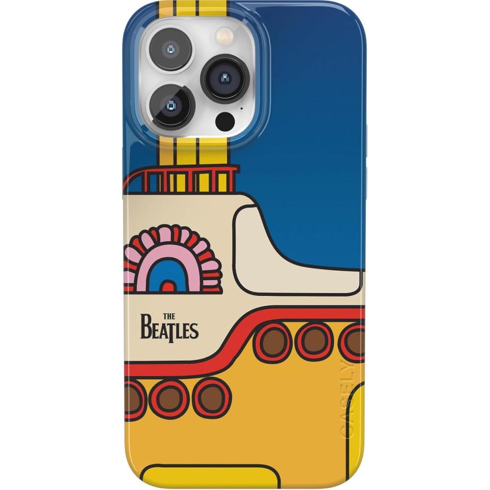 imageCasely iPhone 14 Pro Max Case  Not a Phase  Clear Flash Tattoo  Compatible with MagSafe  Classic Ultra Slim DesignBeatles  Yellow Submarine