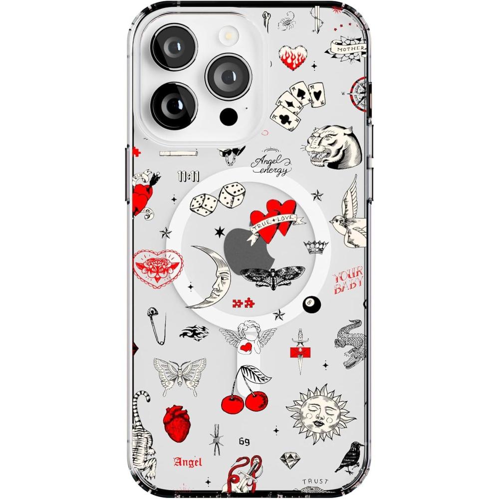 imageCasely iPhone 14 Pro Max Case  Not a Phase  Clear Flash Tattoo  Compatible with MagSafe  Classic Ultra Slim DesignNot a Phase  Clear Flash Tattoo