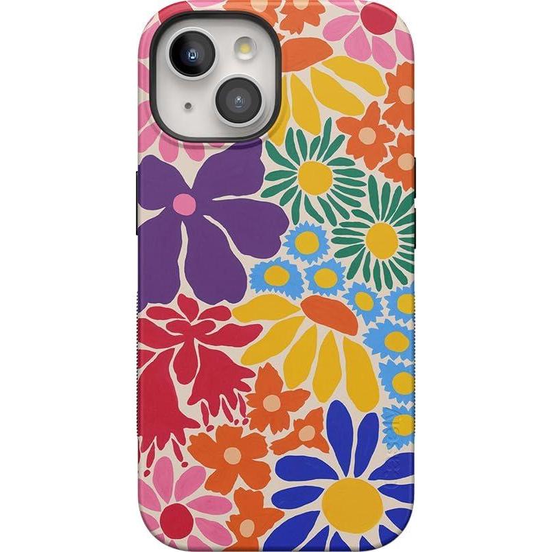 imageCasely iPhone 15 Case  Be Mine  Tiny Hearts  Bold Protective Design  Compatible with MagSafeFlower Patch  MultiColor Floral