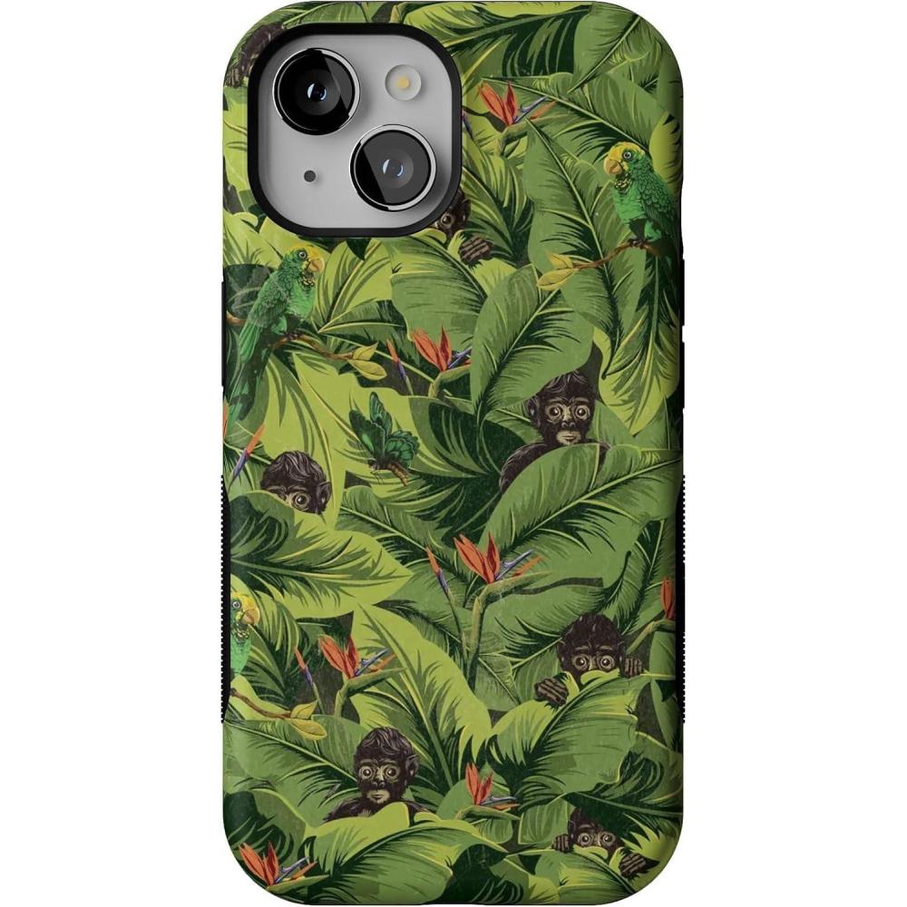 imageCasely iPhone 15 Case  Be Mine  Tiny Hearts  Bold Protective Design  Compatible with MagSafeFrida Kahlo  Sneaky Monkeys  Jungle Floral