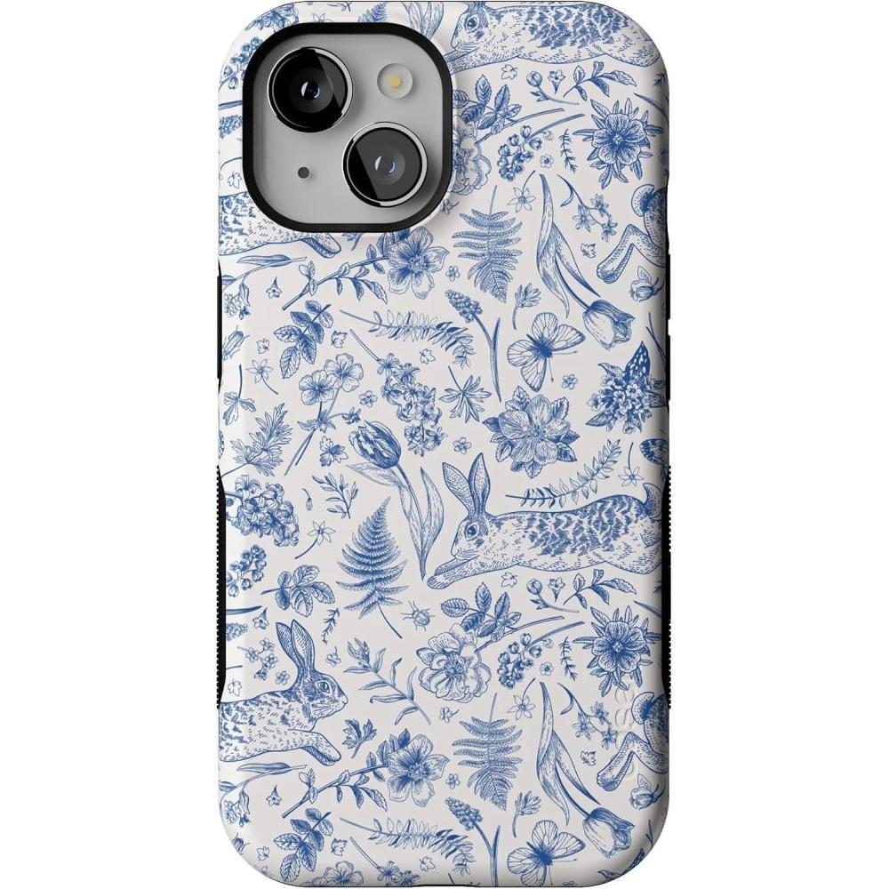 imageCasely iPhone 15 Case  Be Mine  Tiny Hearts  Bold Protective Design  Compatible with MagSafeHop  Bloom  Bunny Toile