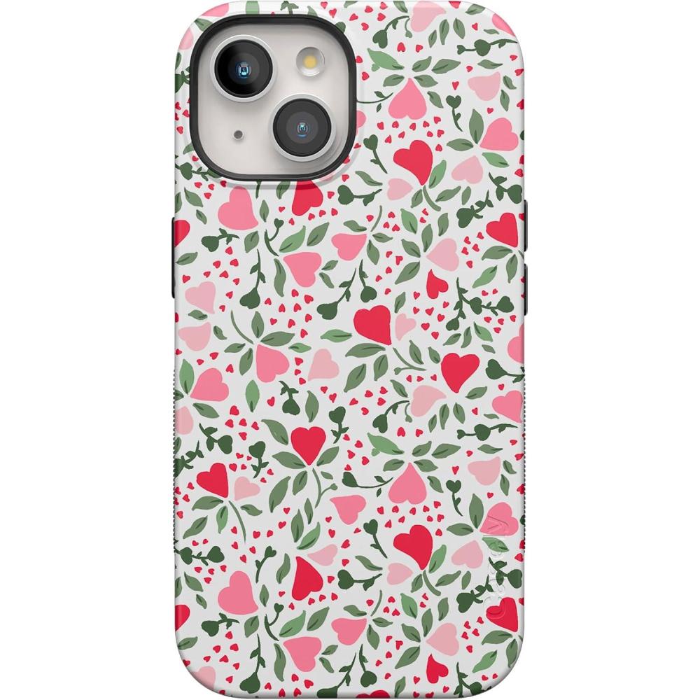 imageCasely iPhone 15 Case  Be Mine  Tiny Hearts  Bold Protective Design  Compatible with MagSafeVines of Love  Floral Heart