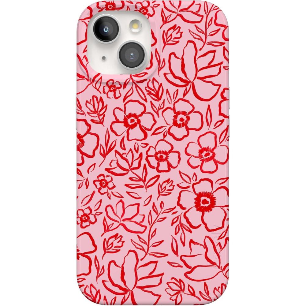 imageCasely iPhone 15 Case  Falling for You  Plum Floral  Compatible with MagSafe  Classic Ultra Slim DesignBlush Garden  Floral Doodle