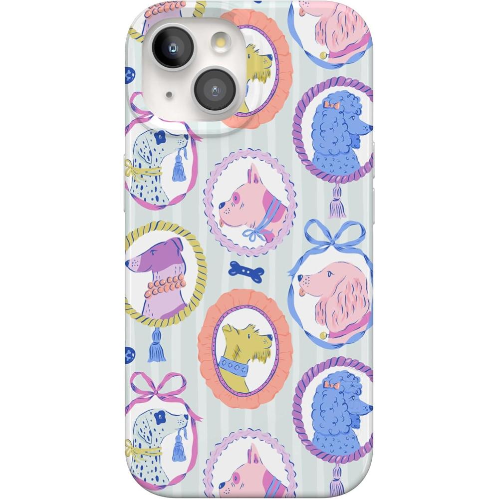 imageCasely iPhone 15 Case  Falling for You  Plum Floral  Compatible with MagSafe  Classic Ultra Slim DesignChateau Pups  French Dog