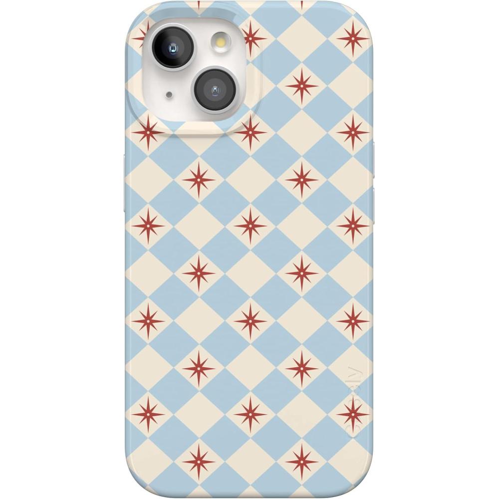 imageCasely iPhone 15 Case  Falling for You  Plum Floral  Compatible with MagSafe  Classic Ultra Slim DesignChelsea Checker  Starlight Tiles