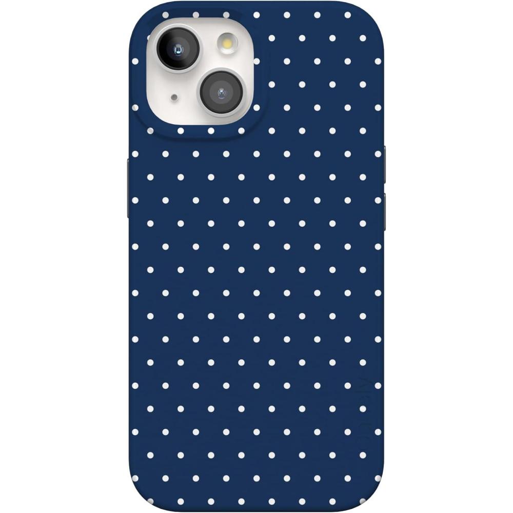 imageCasely iPhone 15 Case  Falling for You  Plum Floral  Compatible with MagSafe  Classic Ultra Slim DesignOn the Dot  Navy Polka Dot