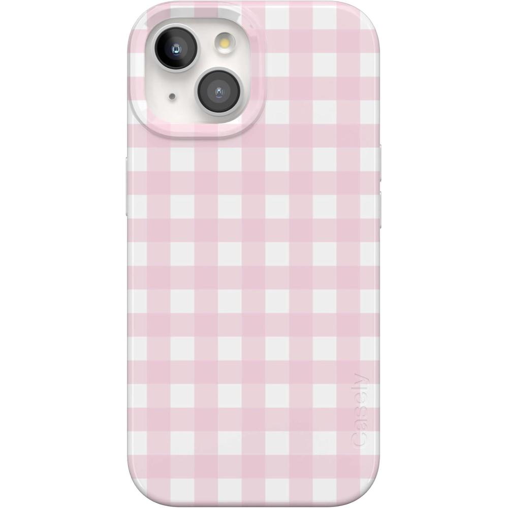 imageCasely iPhone 15 Case  Falling for You  Plum Floral  Compatible with MagSafe  Classic Ultra Slim DesignPink Plaid  Sunday Best