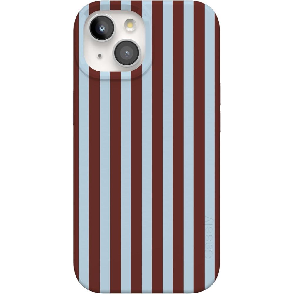 imageCasely iPhone 15 Case  Falling for You  Plum Floral  Compatible with MagSafe  Classic Ultra Slim DesignSunday in Brooklyn  Chocolate Stripes