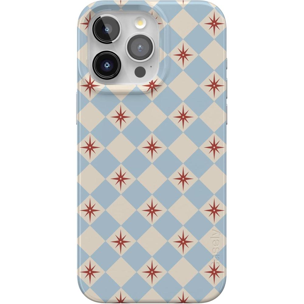imageCasely iPhone 15 Pro Case  Mocha Ripple  Brown Waves  Compatible with MagSafe  Classic Ultra Slim DesignChelsea Checker  Starlight Tiles