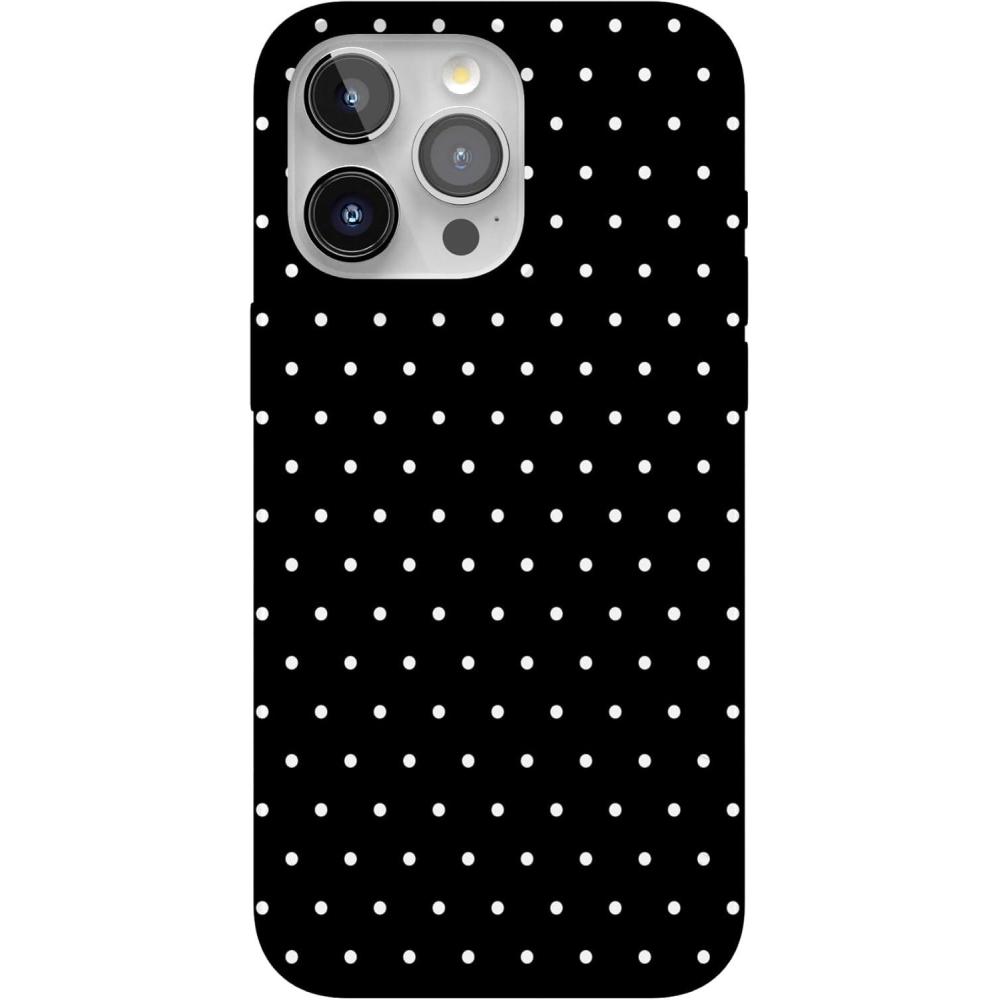 imageCasely iPhone 15 Pro Case  Mocha Ripple  Brown Waves  Compatible with MagSafe  Classic Ultra Slim DesignOn the Dot  Black Polka Dot