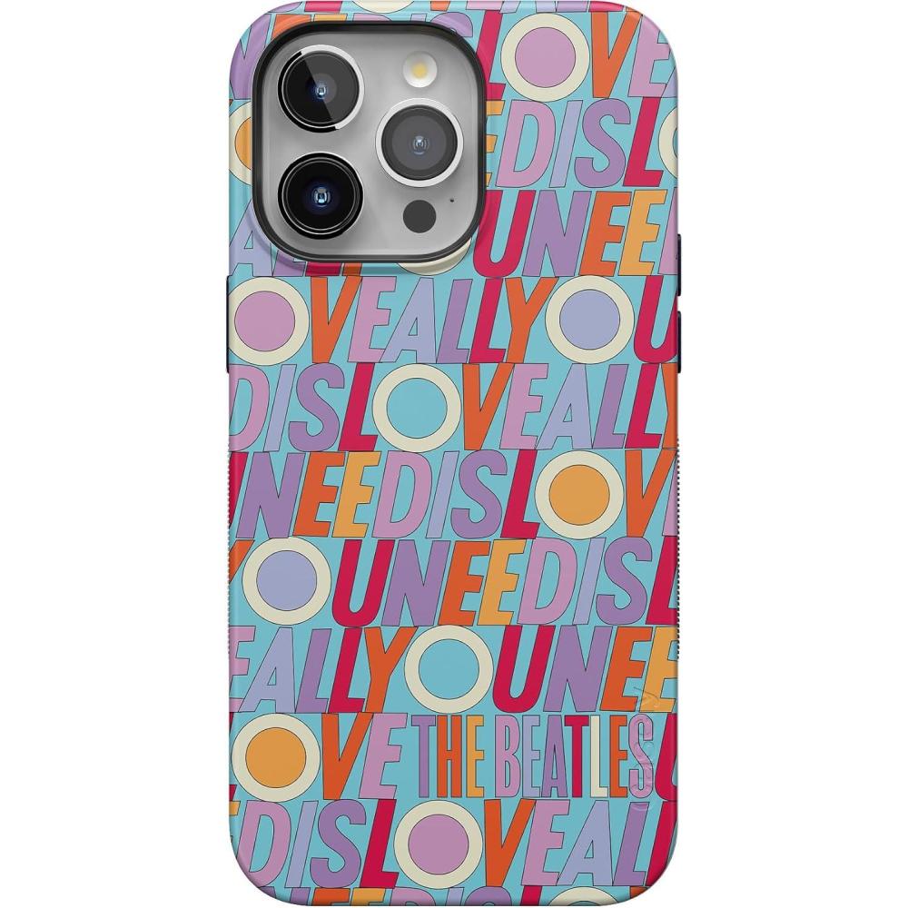 imageCasely iPhone 15 Pro Max Case  Kiwi Kiss  Matcha Green Shimmer Glitter  Bold Protective Design  Compatible with MagSafeBeatles  All You Need Is Love