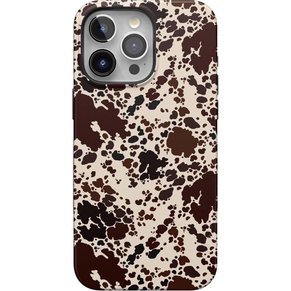 imageCasely iPhone 15 Pro Max Case  Kiwi Kiss  Matcha Green Shimmer Glitter  Bold Protective Design  Compatible with MagSafeCowgirl Envy  Cow Print