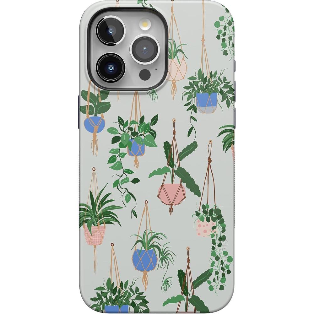 imageCasely iPhone 15 Pro Max Case  Kiwi Kiss  Matcha Green Shimmer Glitter  Bold Protective Design  Compatible with MagSafeHanging Around  Potted Plants Floral