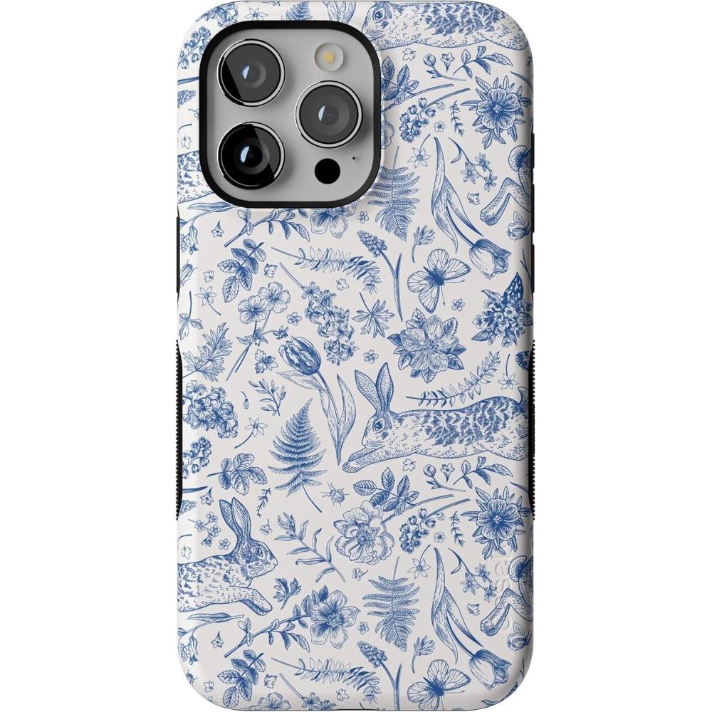 imageCasely iPhone 15 Pro Max Case  Kiwi Kiss  Matcha Green Shimmer Glitter  Bold Protective Design  Compatible with MagSafeHop  Bloom  Bunny Toile