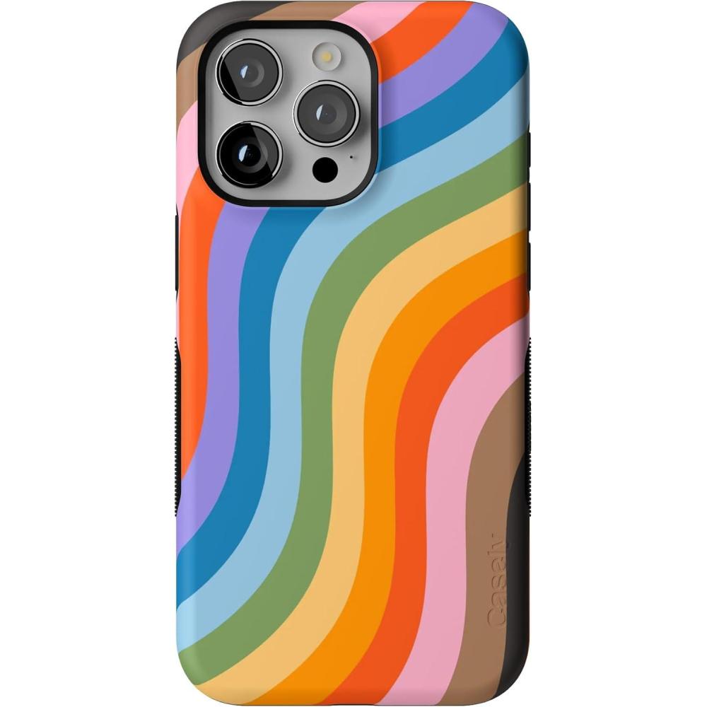 imageCasely iPhone 15 Pro Max Case  Kiwi Kiss  Matcha Green Shimmer Glitter  Bold Protective Design  Compatible with MagSafeLove for All  Rainbow Pride