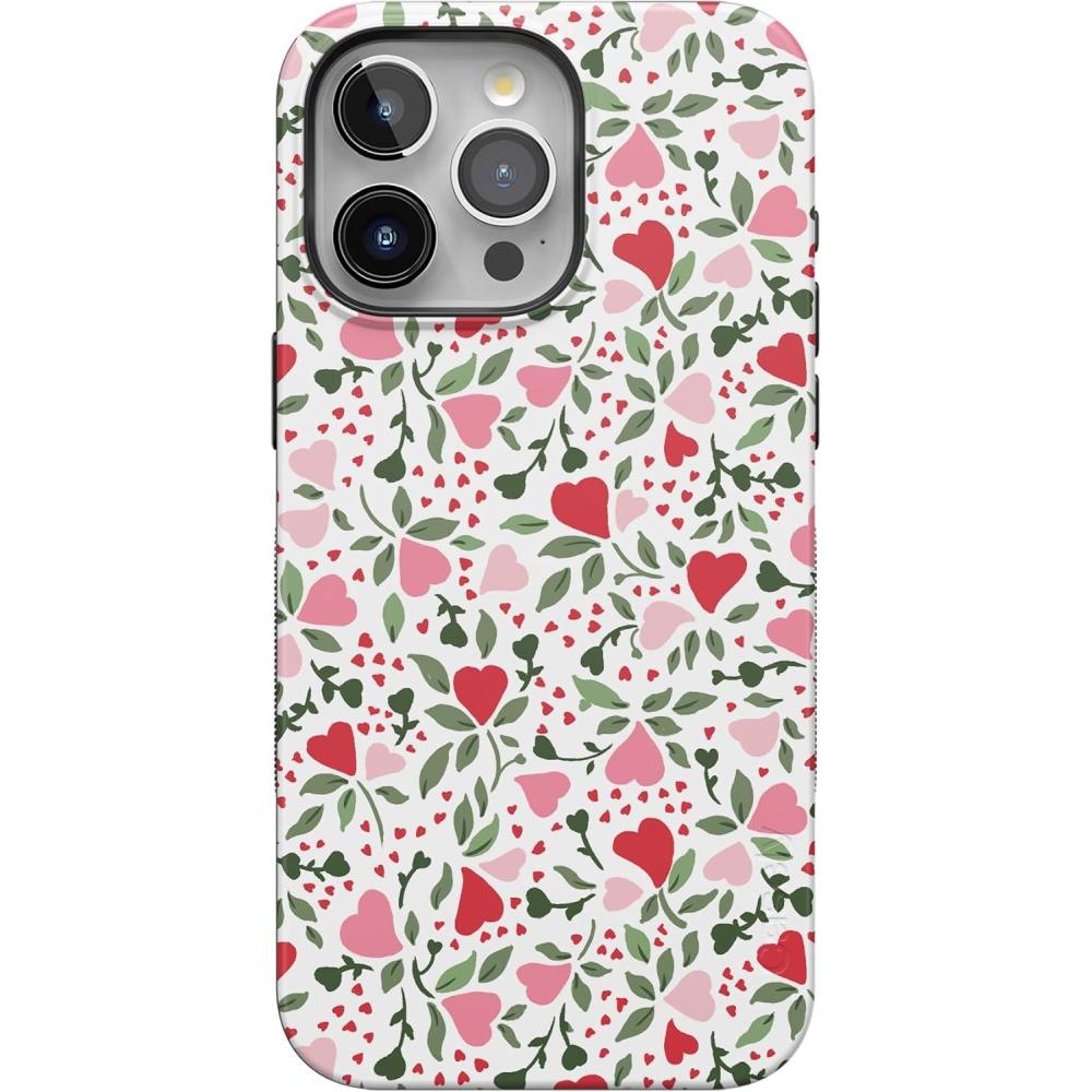 imageCasely iPhone 15 Pro Max Case  Kiwi Kiss  Matcha Green Shimmer Glitter  Bold Protective Design  Compatible with MagSafeVines of Love  Floral Heart