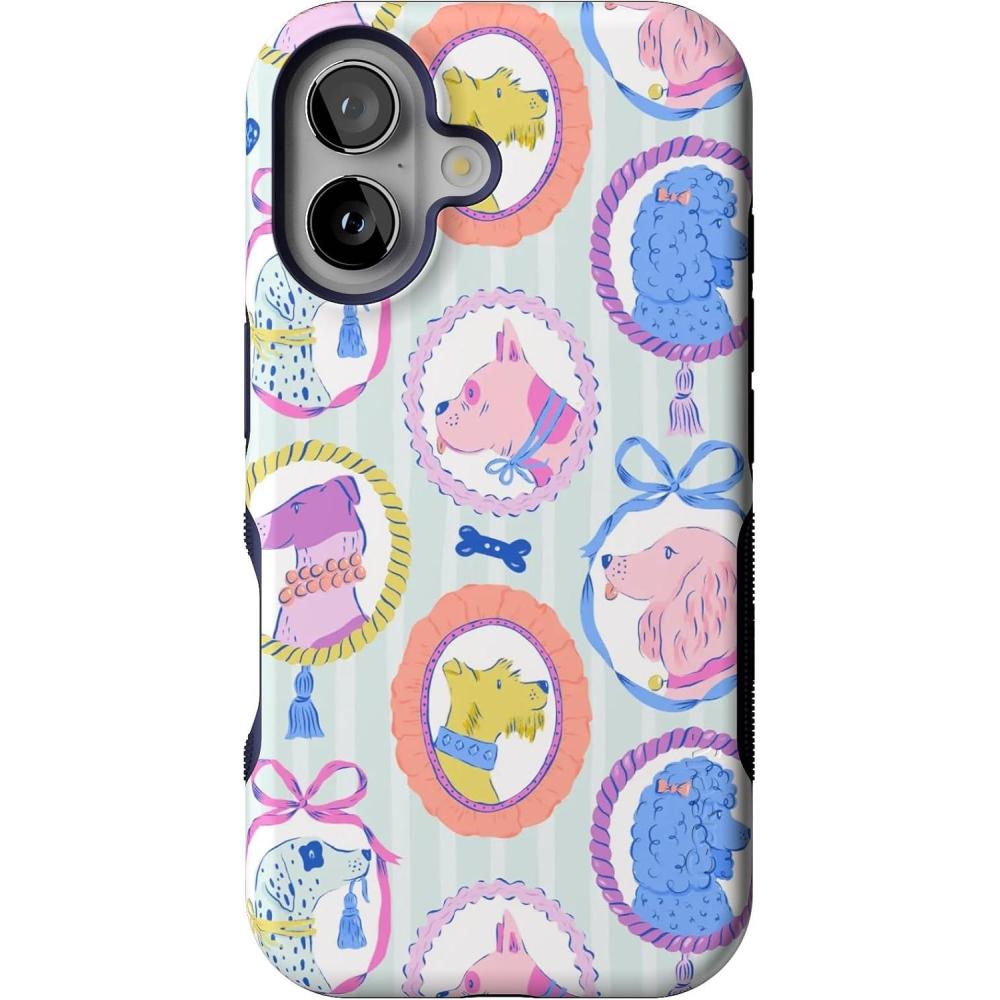 imageCasely iPhone 16 Case  Botanical Blooms  Floral Patchwork  Compatible with MagSafe  Bold Protective DesignChateau Pups  French Dog