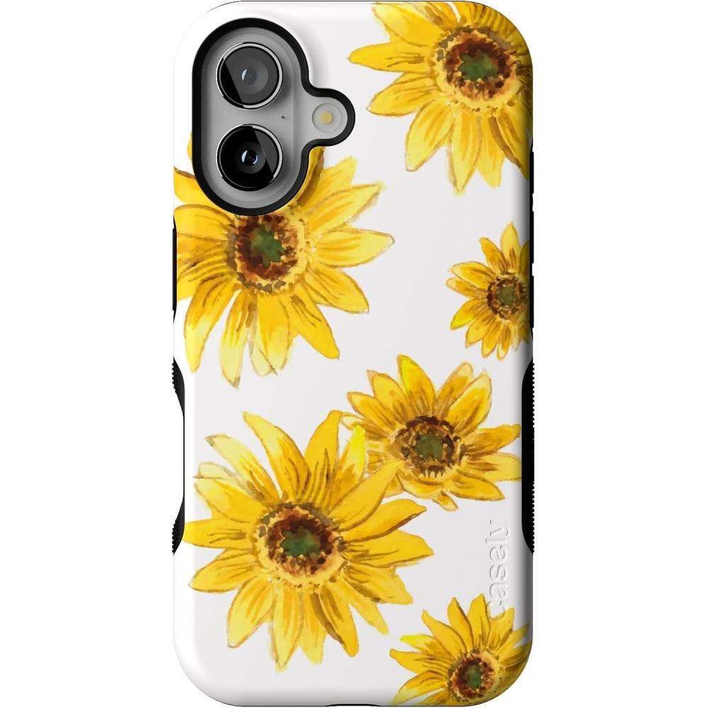 imageCasely iPhone 16 Case  Botanical Blooms  Floral Patchwork  Compatible with MagSafe  Bold Protective DesignGolden Garden  Yellow Sunflower Floral