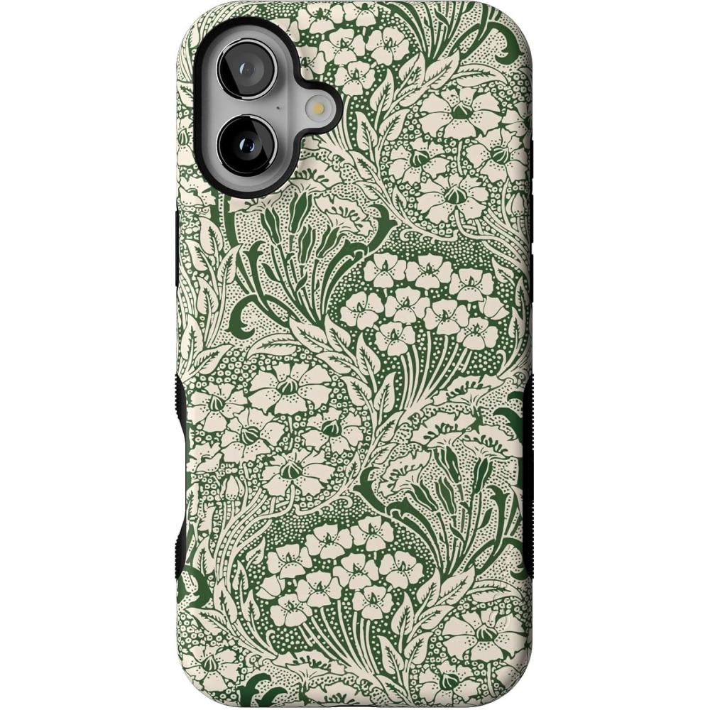 imageCasely iPhone 16 Case  Botanical Blooms  Floral Patchwork  Compatible with MagSafe  Bold Protective DesignMystic Meadow  Green Gardens
