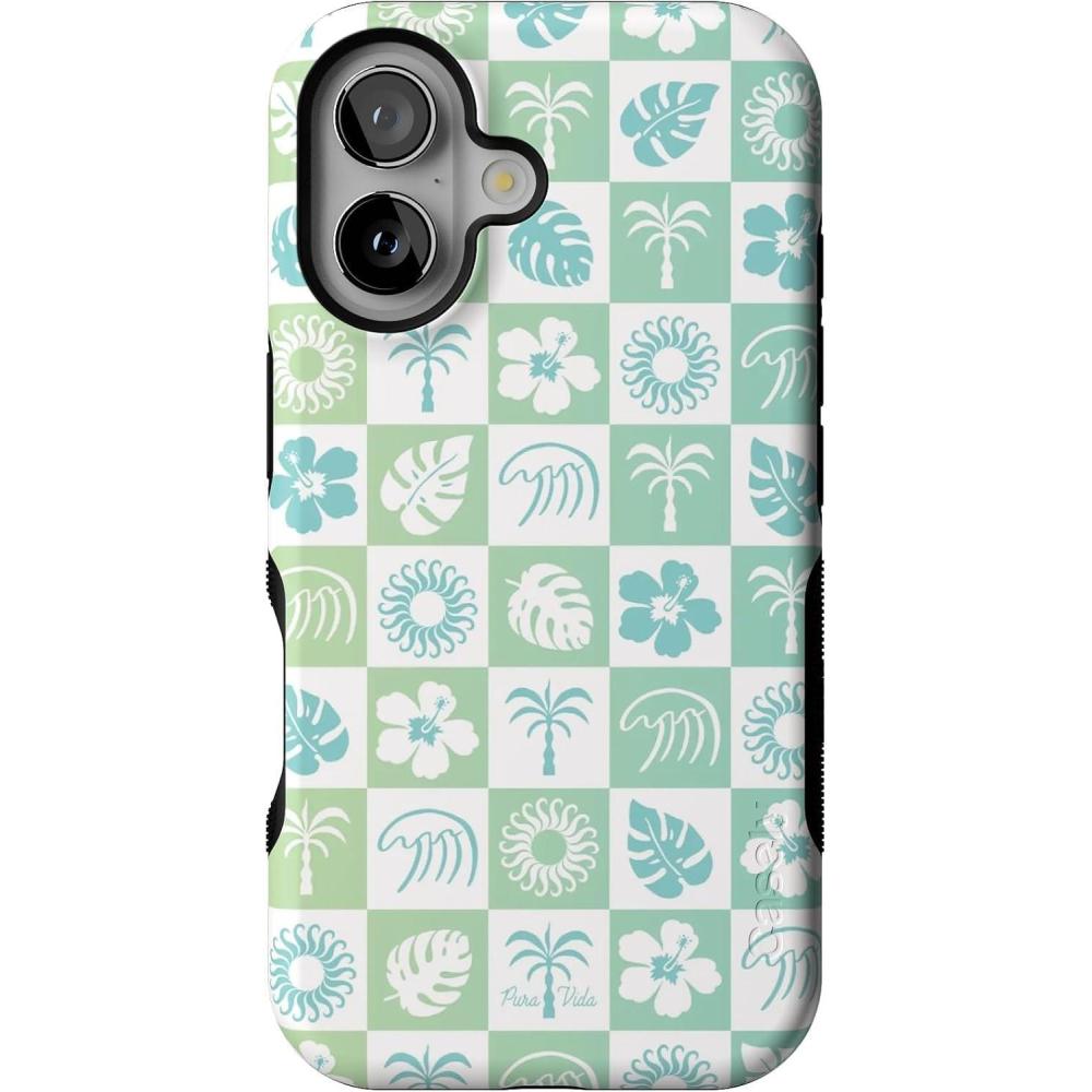 imageCasely iPhone 16 Case  Botanical Blooms  Floral Patchwork  Compatible with MagSafe  Bold Protective DesignPura Vida  Coastal Checkers