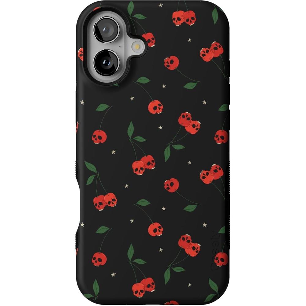 imageCasely iPhone 16 Case  Botanical Blooms  Floral Patchwork  Compatible with MagSafe  Bold Protective DesignSweet Revenge  Cherry Skulls