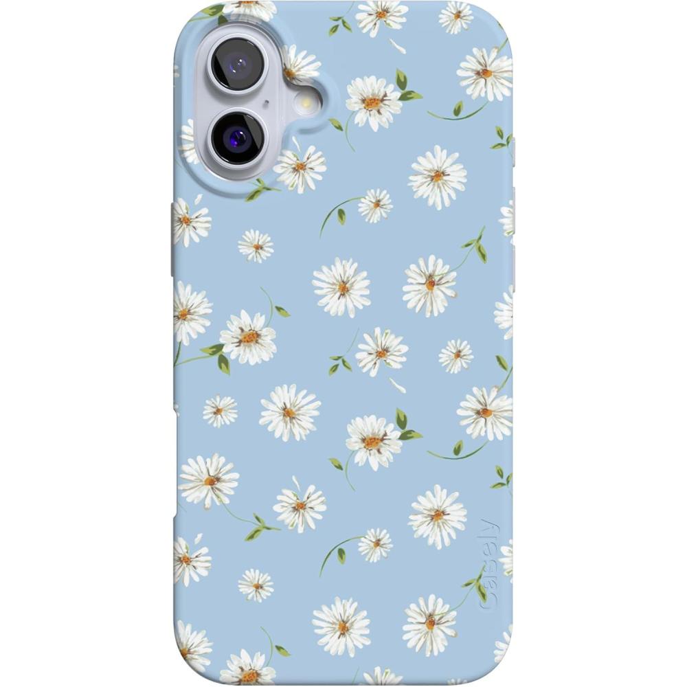 imageCasely iPhone 16 Case  Van Gogh  Head of a Skeleton with a Burning Cigarette Phone  Classic UltraSlim Design  Compatible with MagSafeDaisy Daydream  Baby Blue Floral